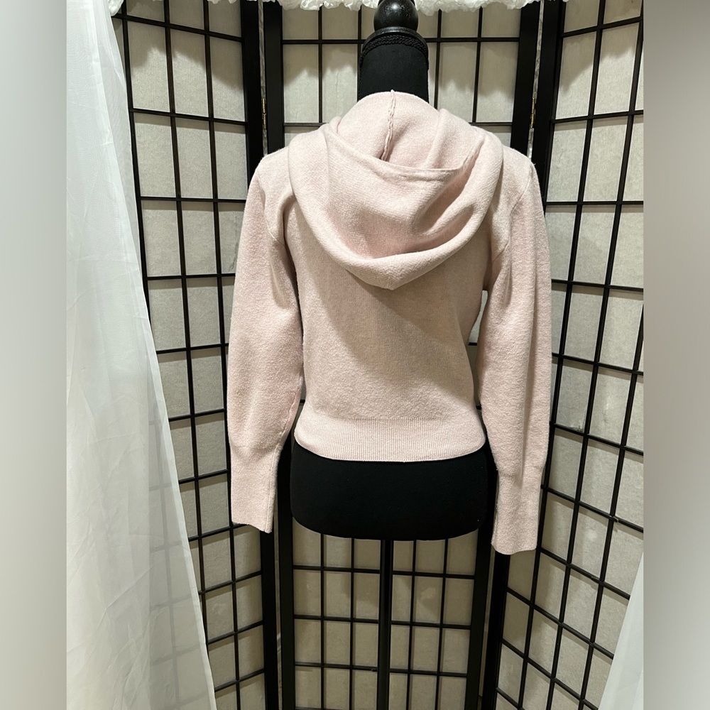 Pink Republic DUSTY ROSE ZIPPER FRONT CARDIGAN HOODIE, SIZE M: - Picture 7 of 9